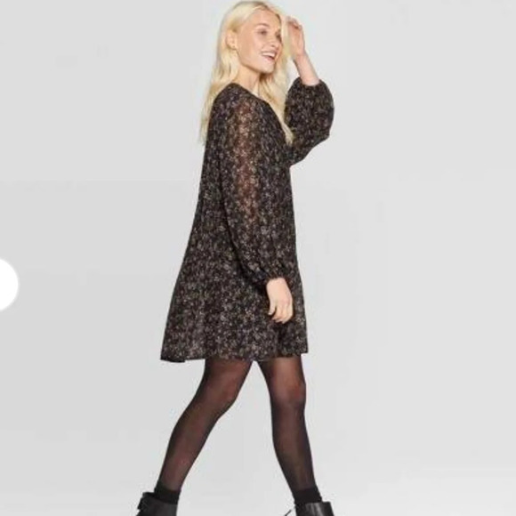 Black Floral dress - Picture 3 of 3